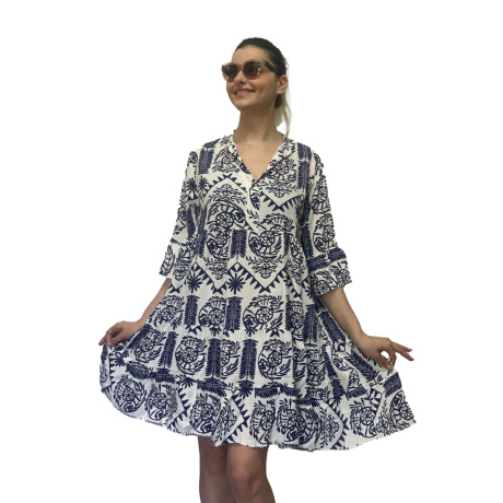Καφτάνι Boho Κοντό με 3/4 μανίκι