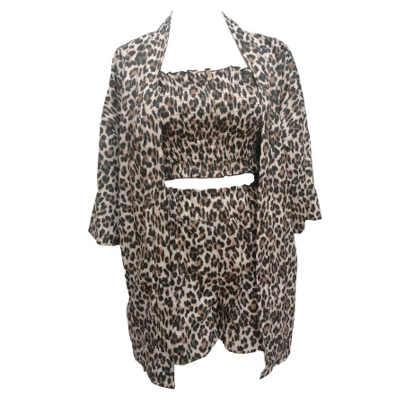 Σετ Σορτς Τοπ και Ζακέτα Animal Print