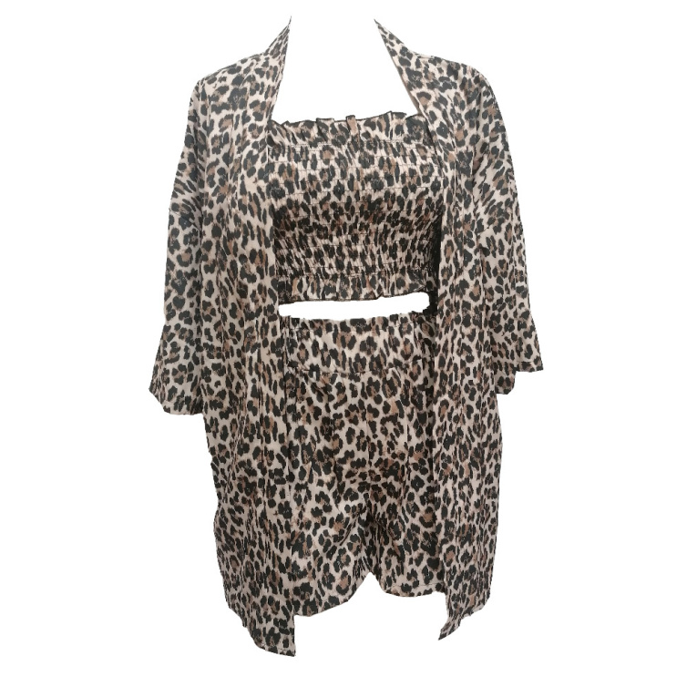 Σετ Σορτς Τοπ και Ζακέτα Animal Print